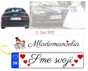 Svadobné ŠPZ na auto 2.set